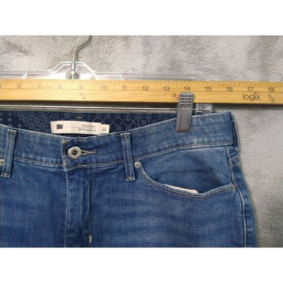Levis 525 Jeans Womens 12 Blue Denim Perfect Waist Straight Leg Mid Rise Stretch - Picture 3 of 10